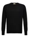 Ma'ry'ya Cashmere Blend Wool Sweater With Ribbed Detailing In Black