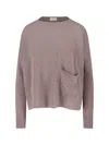 Ma'ry'ya Relaxed-fit Cashmere And Virgin Wool Sweater With Ribbed Finishes In Brown
