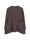 Ma'ry'ya Relaxed Fit Knit Sweater In Soft Beige In Brown