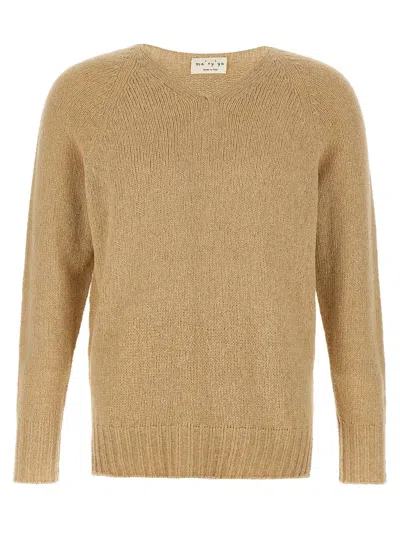 Ma'ry'ya Ribbed Cotton-blend Sweater In Beige