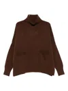 Ma'ry'ya Roll-neck Sweater In Brown