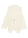 Ma'ry'ya Shawl-collar Cardigan In White