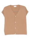 Ma'ry'ya Kurzärmeliger Cardigan In Brown