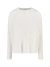 Ma'ry'ya Soft Knit Sweater In Virgin Wool And Cashmere Blend In Neutral