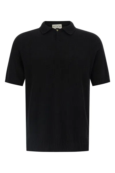 Ma'ry'ya Polohemd Mit Schwammeffekt In Black