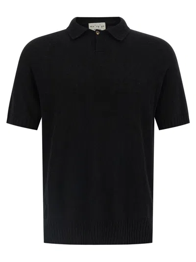 Ma'ry'ya Spongy Effect Polo Shirt In Black