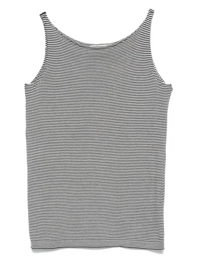 Ma'ry'ya Striped Tank Top In Gray