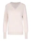 Ma'ry'ya Beige Virgin Wool And Cashmere Knit Sweater In Neutral