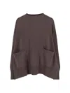 Ma'ry'ya Relaxed Fit Knit Sweater In Soft Beige In Brown