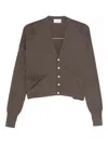 Ma'ry'ya V-neck Buttoned Cardigan In Brown