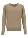 Ma'ry'ya V-neck Raglan-sleeve Sweater In Brown