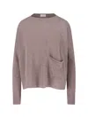 Ma'ry'ya Relaxed-fit Cashmere And Virgin Wool Sweater With Ribbed Finishes In Brown
