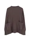 Ma'ry'ya Relaxed Fit Knit Sweater In Soft Beige In Brown