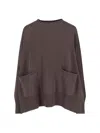 Ma'ry'ya Relaxed Fit Knit Sweater In Soft Beige In Brown