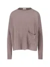 Ma'ry'ya Relaxed-fit Cashmere And Virgin Wool Sweater With Ribbed Finishes In Pink