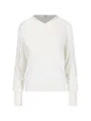 Ma'ry'ya Virgin Wool And Silk Blend Sweater In White