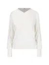 Ma'ry'ya Virgin Wool And Silk Blend Sweater In White