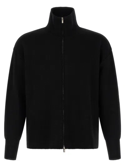 Ma'ry'ya High-neck Zip-up Cardigan In Multi