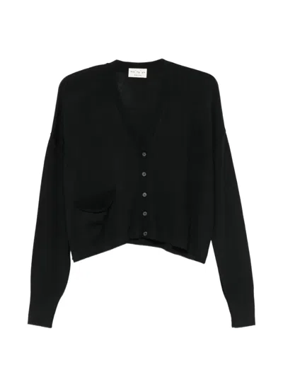 Ma'ry'ya V-neck Patch-pocket Cardigan In Black