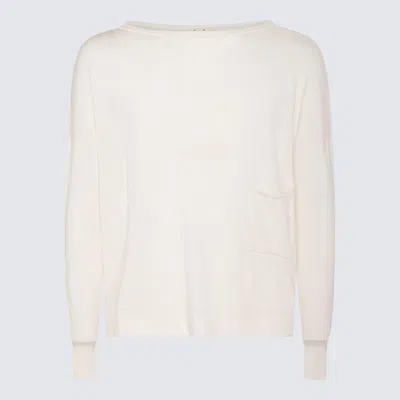 Ma'ry'ya White Cotton Knitwear In Neutral