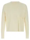 Ma'ry'ya Wool Sweater With Relaxed Fit And Chest Pocket In Neutral