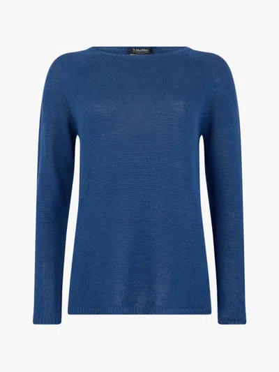 Ma'ry'ya Women's Linen Sweater In Navy In Blue
