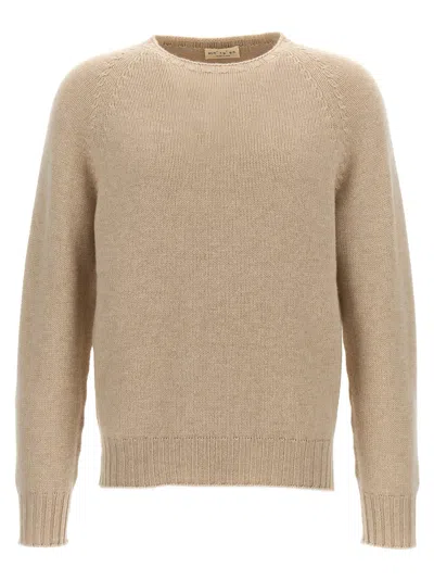 Ma'ry'ya Wool Blend Crewneck Sweater In Beige