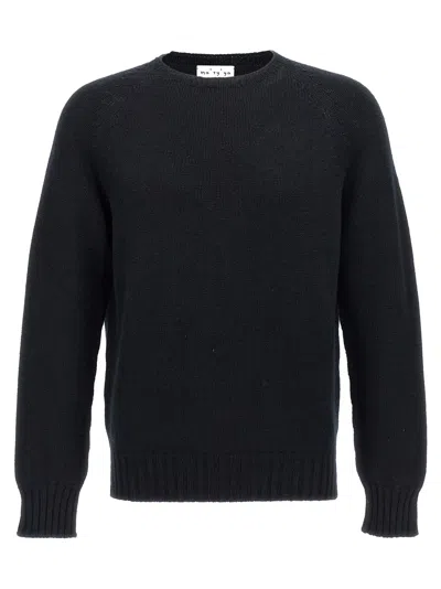 Ma'ry'ya Wool Blend Crew-neck Sweater In Black