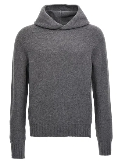 Ma'ry'ya Wool Hooded Sweater In Gray