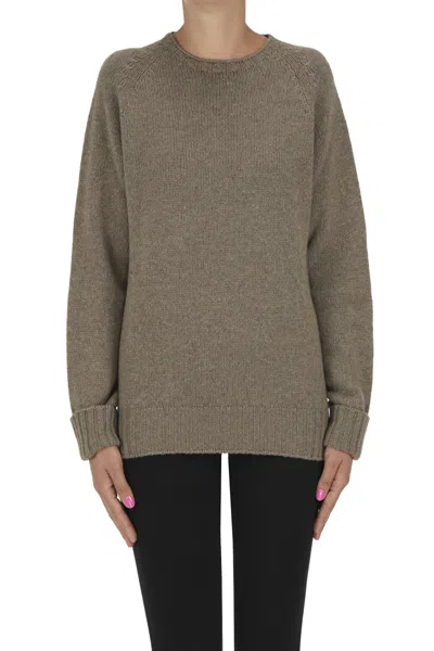 Ma'ry'ya Wool, Silk And Cashmere Pullover In Brown