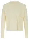 Ma'ry'ya Wool Sweater With Relaxed Fit And Chest Pocket In Neutral