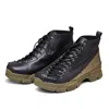 Mas Laus Men's Green / Black Lace Up Boots "guitarist" In Green/black