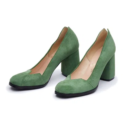 Mas Laus Women's Green Suede Heels "premiere"