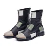 Mas Laus Women's Zip-up Leather Boots, Black & Green In Black/green