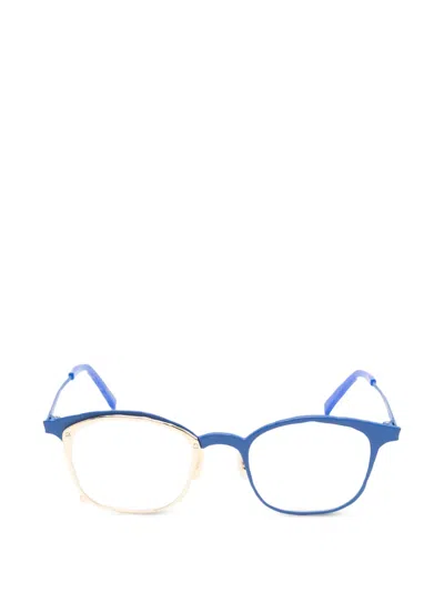 Masahiro Maruyama Two-tonw Square-frame Glasses In Blue