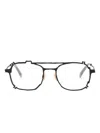 Masahiromaruyama Mm-0080 No.1 Asymmetric-frame Glasses In Black