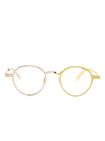 Masahiromaruyama Round-frame Glasses In Gold