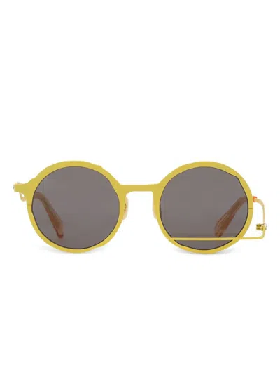 Masahiromaruyama Round Frame Sunglasses In 黄色