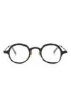 Masahiromaruyama Round-frame Titanium Glasses In 黑色