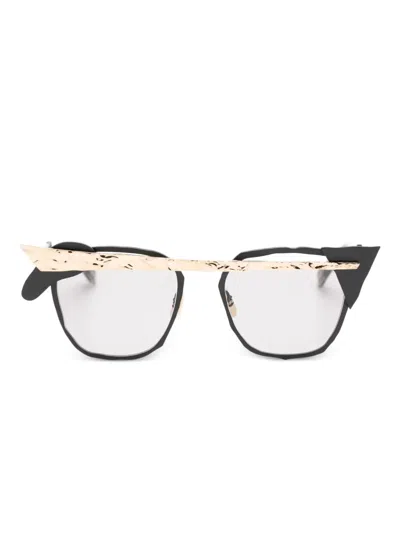 Masahiromaruyama Textured-detail Glasses In Black