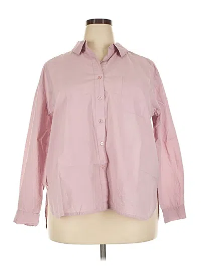 Pre-owned Masai 3/4 Sleeve Button Down Shirt In Pink
