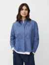 Masai Copenhagen 100% Cotton Long Sleeve Collared Shirt In Blue