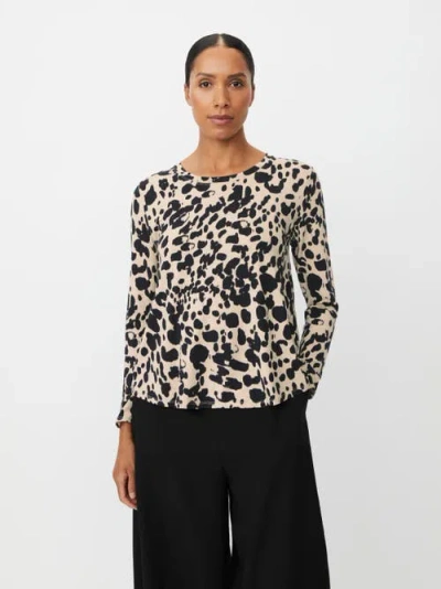 Masai Copenhagen Badisna Long Sleeve Animal Print Blouse In Brown