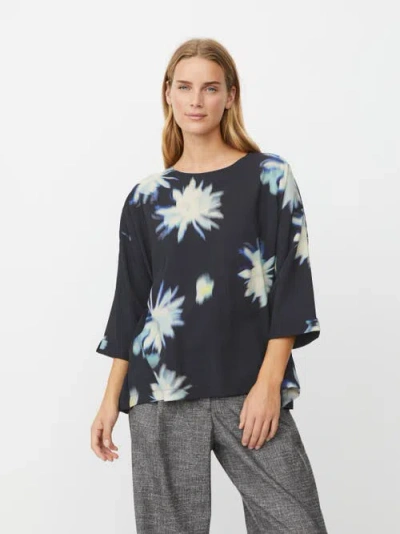 Masai Copenhagen Becca 3/4 Sleeve Round Neck Blouse In Black