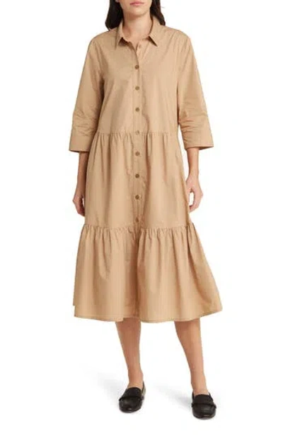 Masai Copenhagen Cotton Shirtdress In Brown