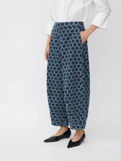 Masai Copenhagen Cropped Velvet Wide Leg Pants In Blue