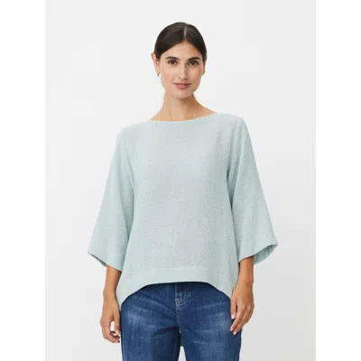 Masai Copenhagen Dovinia 3/4 Sleeve Round Neck Blouse In Blue