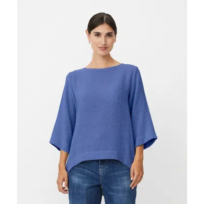 Masai Copenhagen Dovinia 3/4 Sleeve Round Neck Blouse In Blue
