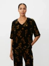 Masai Copenhagen Estela V-neck Short Sleeve Blouse In Brown