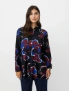 Masai Copenhagen Grivon Collared Long Sleeve Floral Tunic In Black
